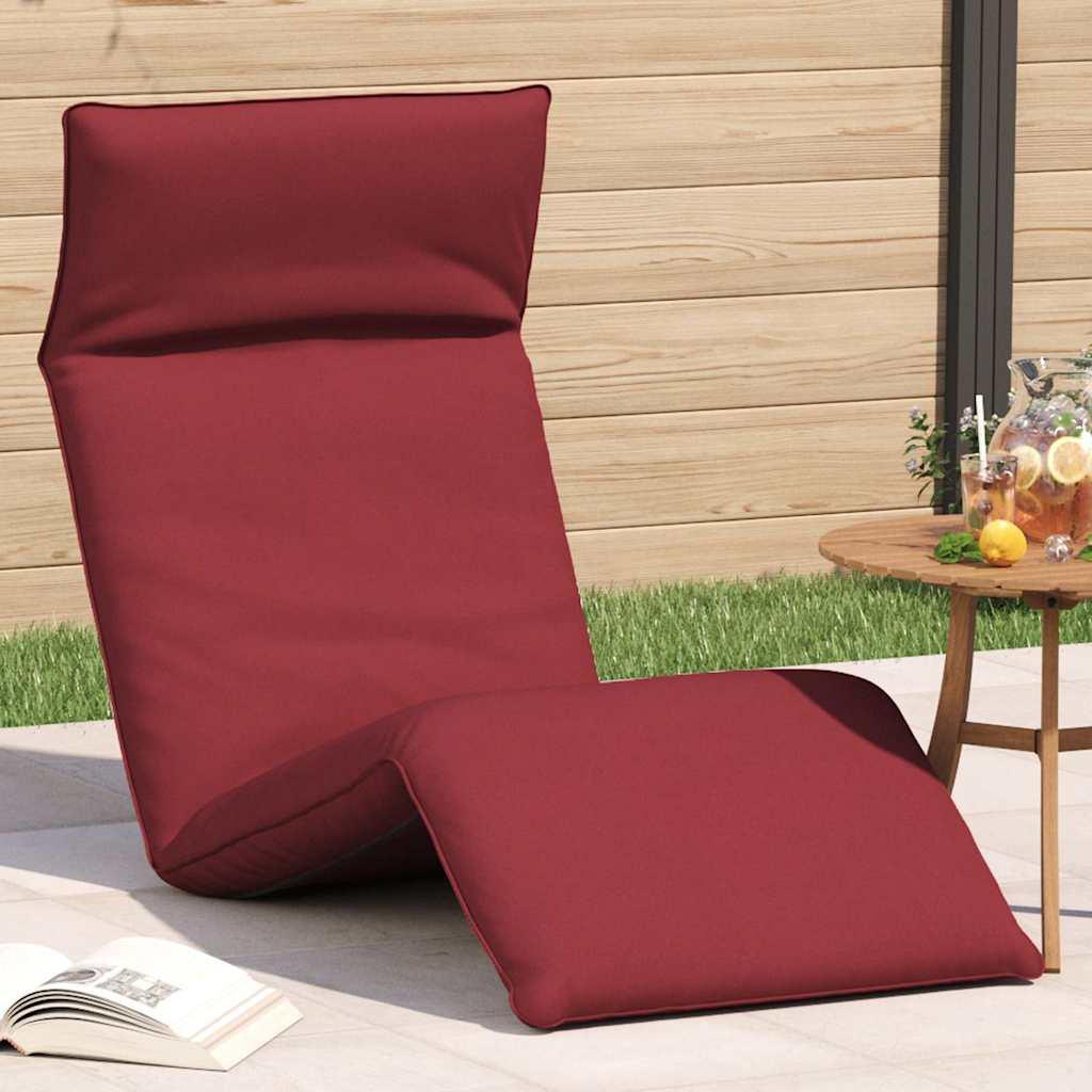 Foldbar liggestol 175x54x8,5 cm oxfordstof vinrÃ¸d