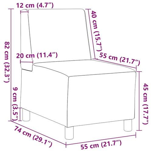 Lænestol 55 cm kunstlæder hvid