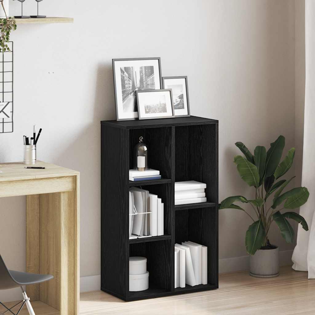Bogreol/Skænk 50X25X80 Cm Konstrueret Træ - Sort eg