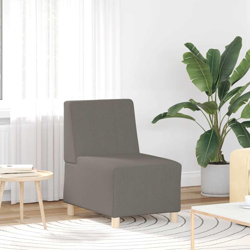 Sofastol uden armlÃ¦n 55 cm flÃ¸jlsstof lysegrÃ¥