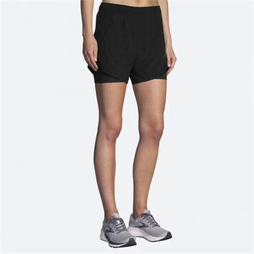 Brooks Chaser 5" 2‑in‑1 løbeshorts til kvinder - Sort (XS)