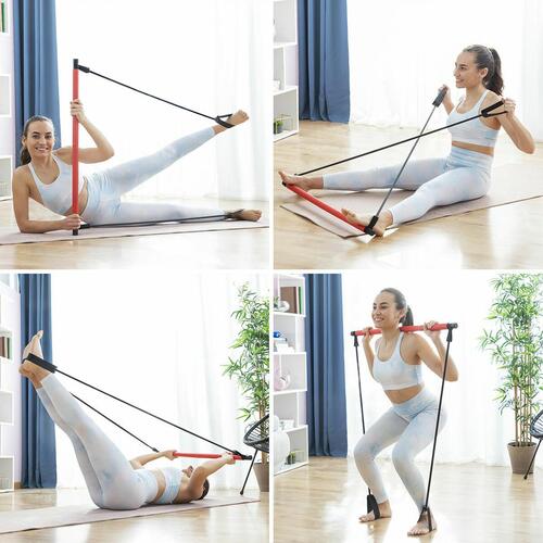 Fitness Bar med Resistance Bands og Motion Guide InnovaGoods (OUTLET A)