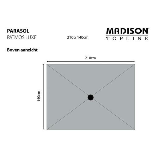 Madison parasol Patmos Luxe 210x140 cm rektangulær grå
