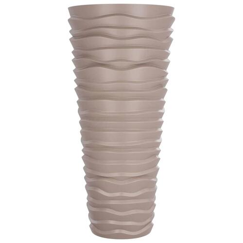 Plantekrukke 18/45 l udtagelig indsats rillet design mokkafarve