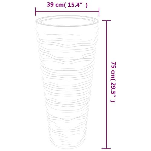 Plantekrukke 18/45 l udtagelig indsats rillet design mokkafarve