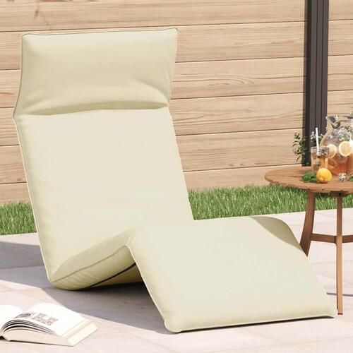 Foldbar liggestol 175x54x8,5 cm oxfordstof cremefarvet