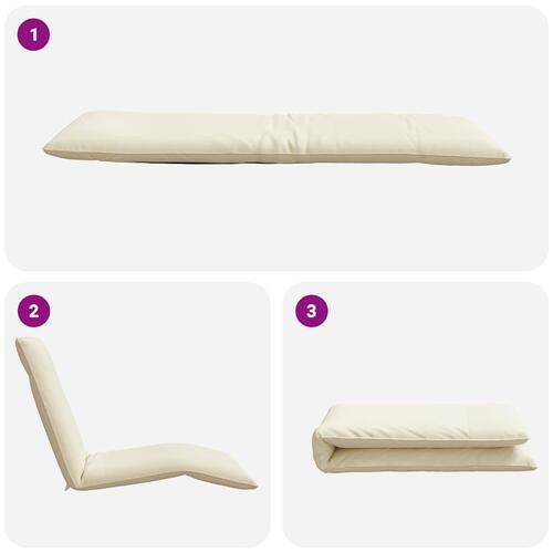 Foldbar liggestol 175x54x8,5 cm oxfordstof cremefarvet