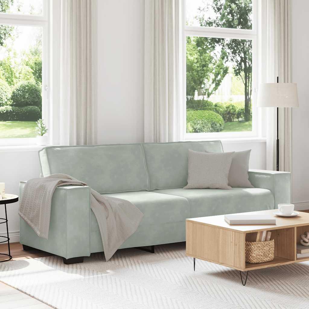 2-Personers Sofa Velour - 180 cm / Lysegrå