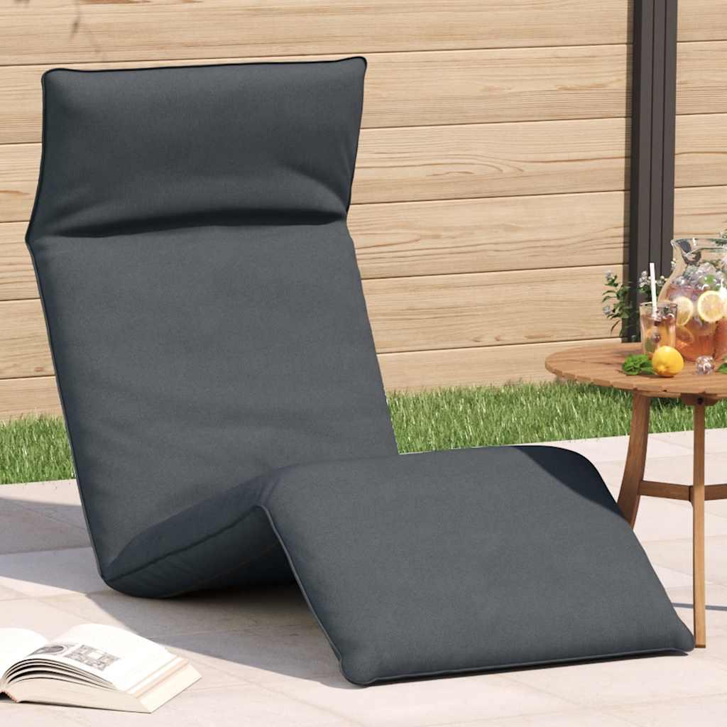 Foldbar liggestol 175x54x8,5 cm oxfordstof antracitgrå