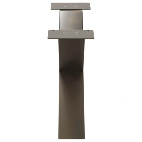 Sofabordsben X-formet 2 stk. naturstål 70x(30-31) cm stål