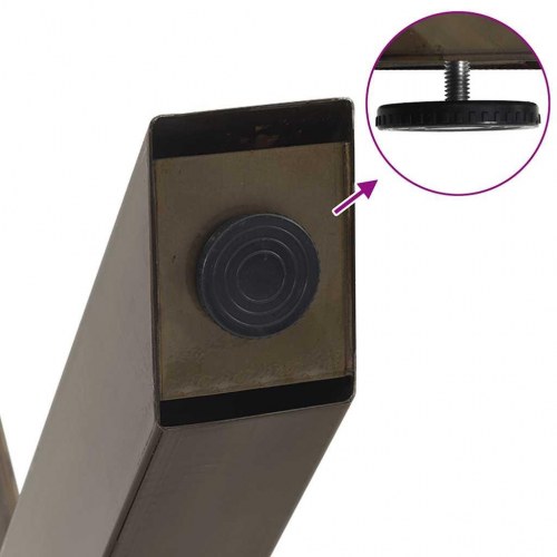 Sofabordsben X-formet 2 stk. naturstål 70x(30-31) cm stål