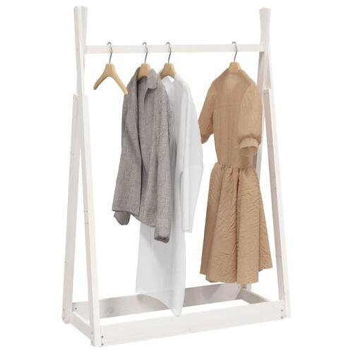 Tøjstativ 100x45x150 cm massivt fyrretræ hvid (OUTLET A)