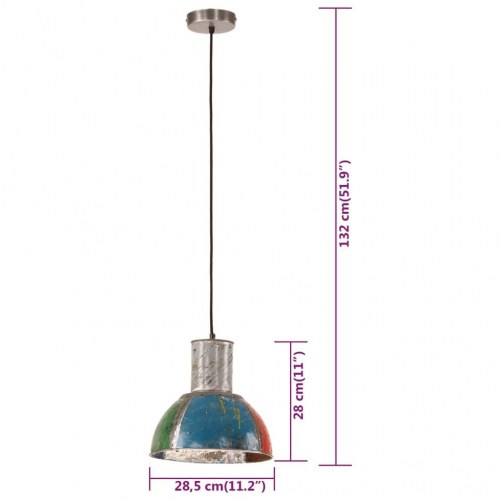 Industriel hængelampe rund 28,5 cm E27 25 W flerfarvet