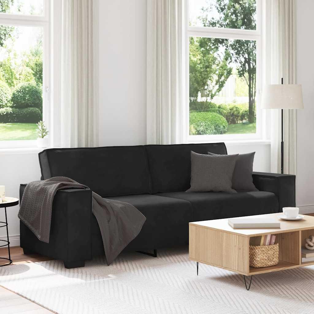 2-Personers Sofa Velour - 180 cm / Sort