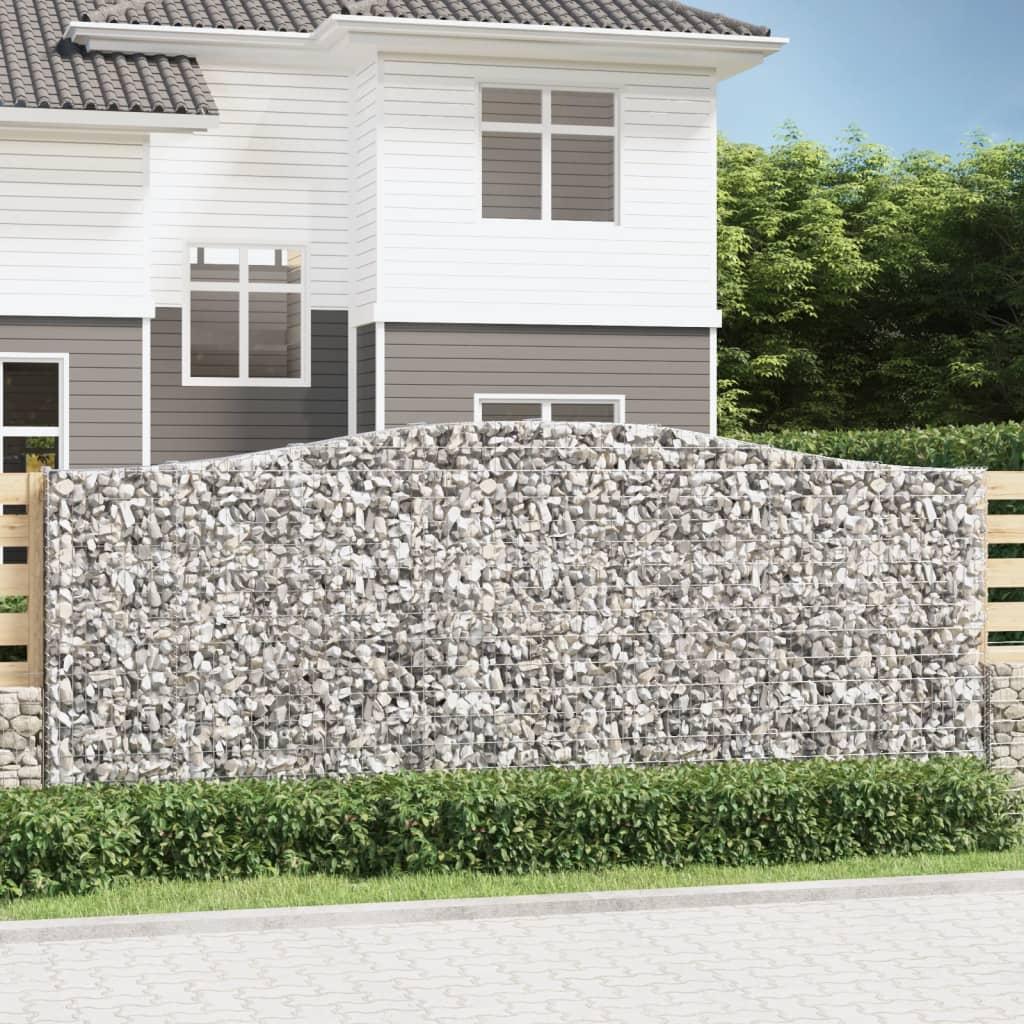 Buede gabionkurve 9 stk. 400x30x160/180 cm galvaniseret jern