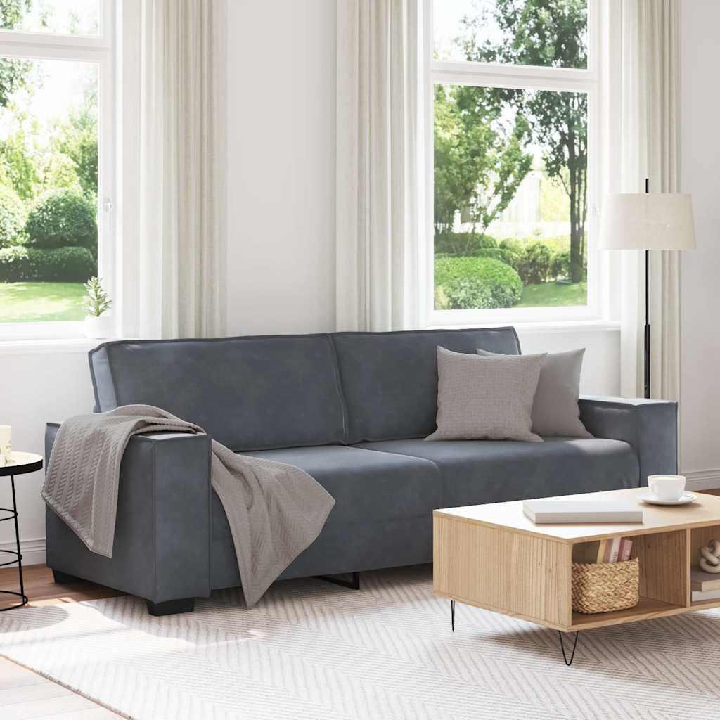 2-Personers Sofa Velour - 180 cm / Mørkegrå