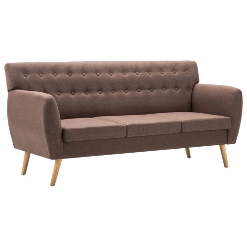 3-personers sofa i stof 172 x 70 x 82 cm brun