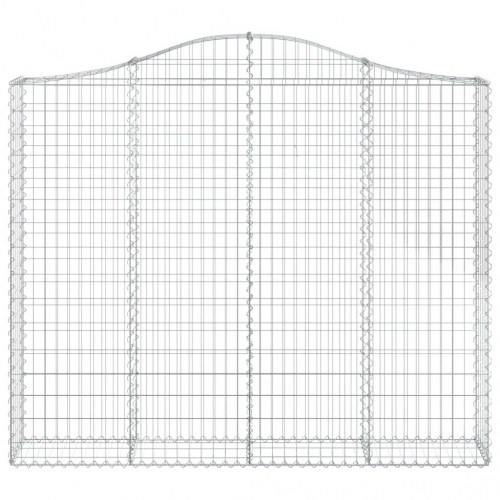 Buede gabionkurve 8 stk. 200x30x160/180 cm galvaniseret jern