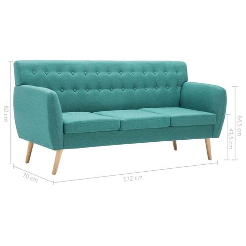 3-personers sofa 172x70x82 cm stofbetræk grøn