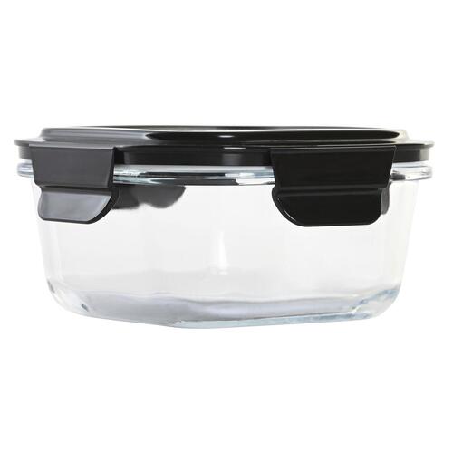 Hermetisk madkasse DKD Home Decor Firkantet PP Borosilikatglas (2 enheder) (520 ml)