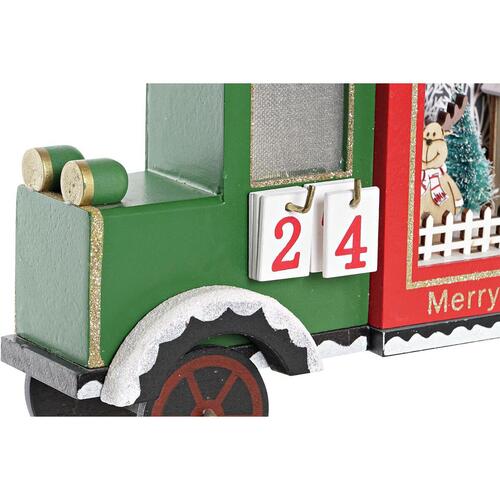 Adventskalender DKD Home Decor Lastbil LED Lys Træ MDF (31 x 9 x 20 cm)