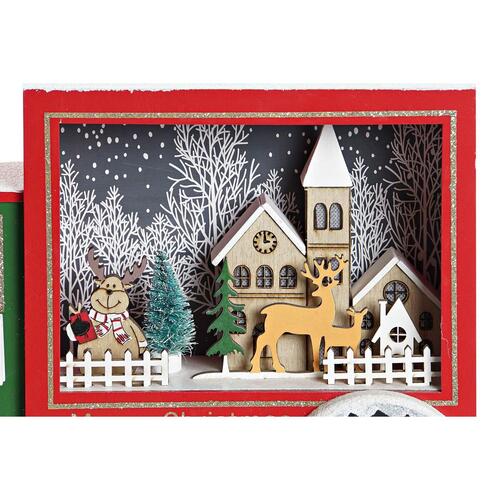 Adventskalender DKD Home Decor Lastbil LED Lys Træ MDF (31 x 9 x 20 cm)