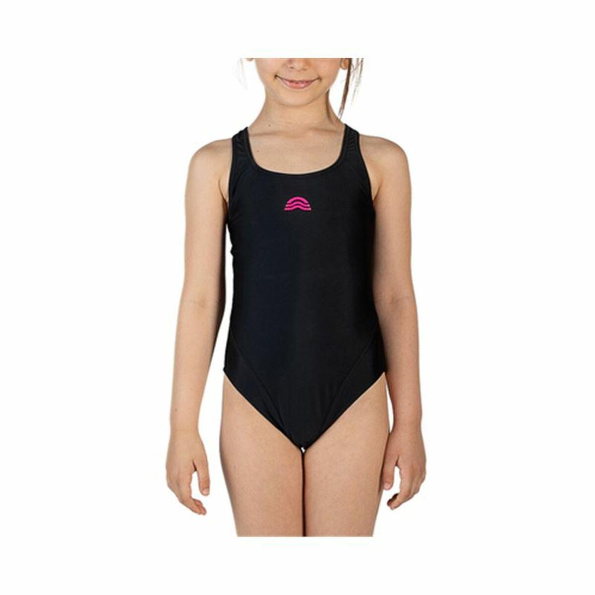 Badedragt til piger Aquarapid Costume Sort 8 år