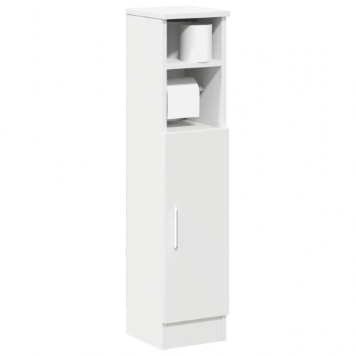 vidaXL Badkamerkast met rolhouder 20,5x22x90 cm wit, badkamer opbergkast, badkast, wasruimtekast, toilet opbergkast, badkamer vloerkast