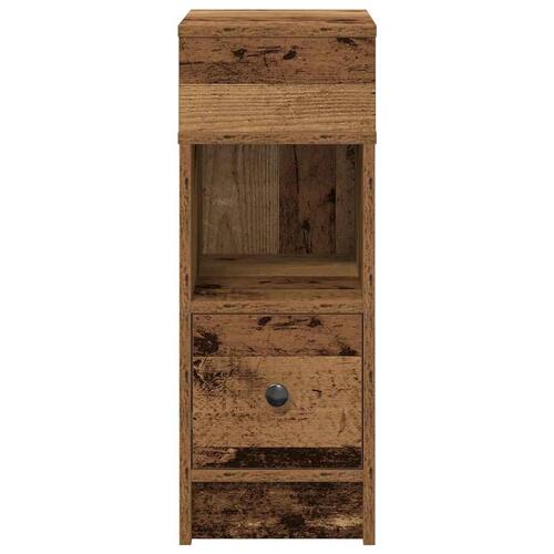Sengebord med skuffe 25x31x66 cm antikt træ