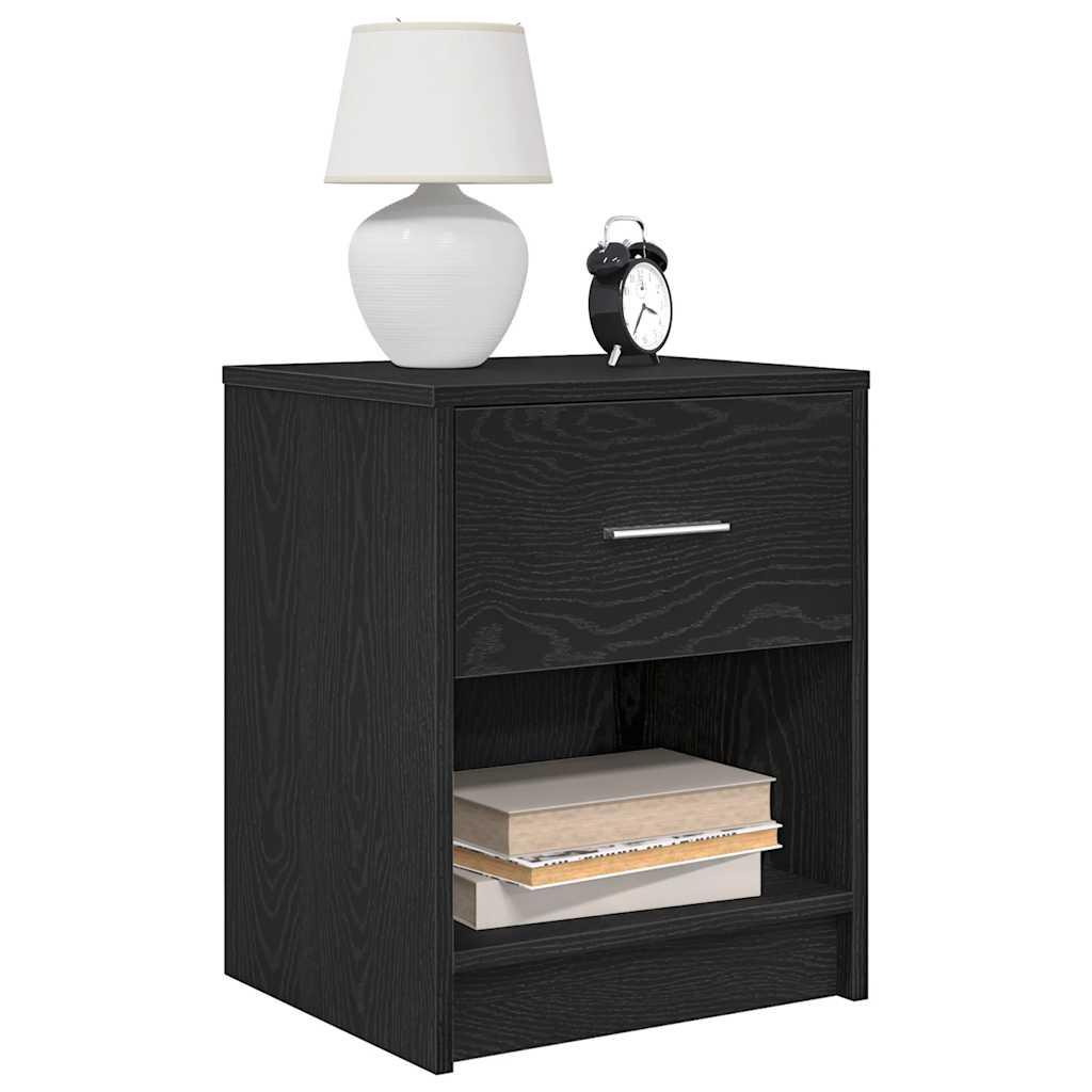 Sengeborde 2 stk. med skuffe 40x34x50 cm sort