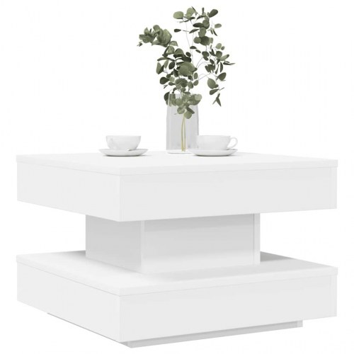 Sofabord 360 grader drejeligt 50x50x34,5 cm hvid