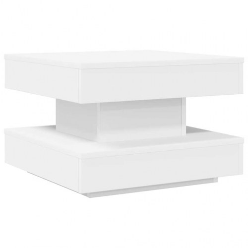 Sofabord 360 grader drejeligt 50x50x34,5 cm hvid