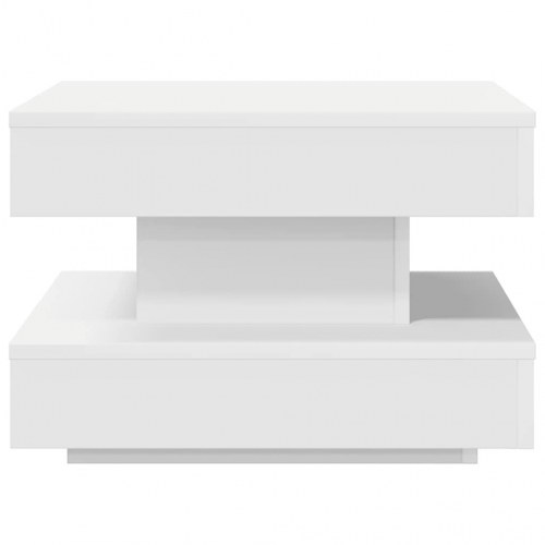 Sofabord 360 grader drejeligt 50x50x34,5 cm hvid