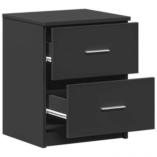 Sengeborde 2 stk. med 2 skuffer 40x36x50 cm sort