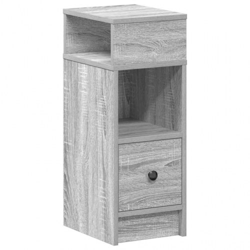Sengebord med skuffe 25 x 31 x 66 cm - grå sonoma-eg