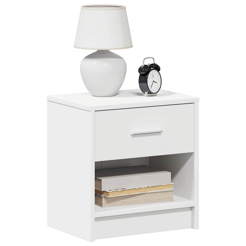 Sengebord med skuffe 39x28x41 cm hvid