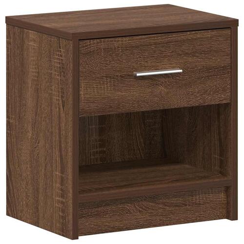 Sengebord med skuffe 39x28x41 cm brun egetræsfarve
