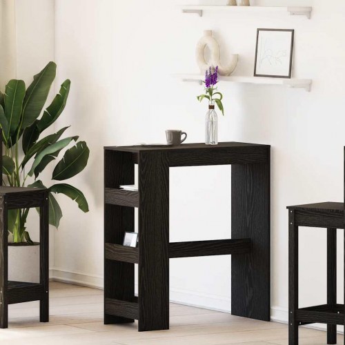 Barbord m. stativer 90x40x103,5 cm konstrueret træ sort egetræ