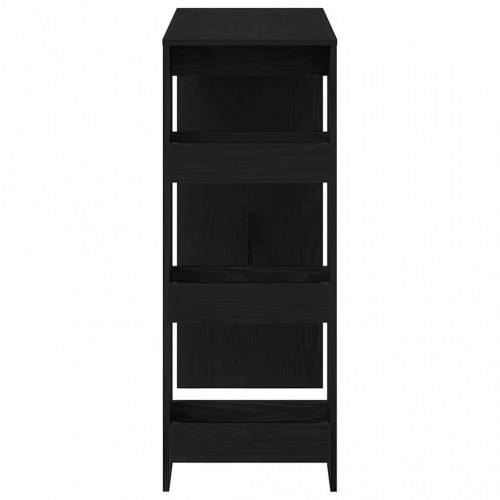 Barbord m. stativer 90x40x103,5 cm konstrueret træ sort egetræ