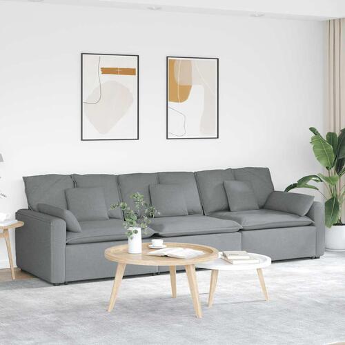 Modulsofa med hynder lysegrå