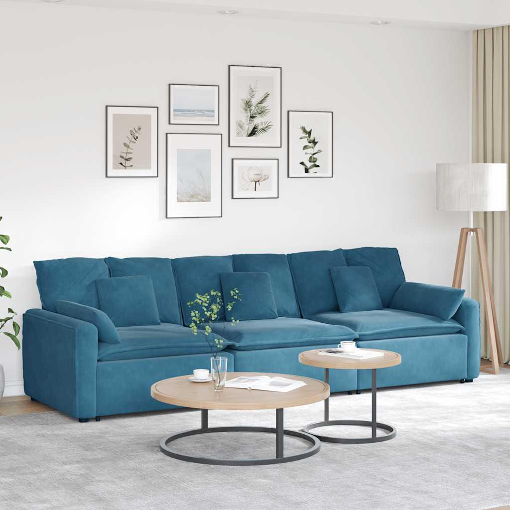 Modulsofa Med Hynder - Blå