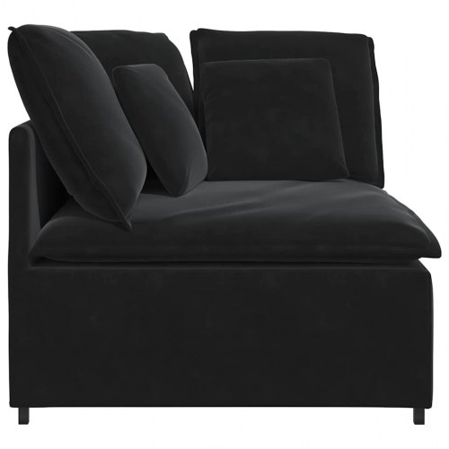 Modulsofa hjørnemodul 100 cm sort fløjl med hynder