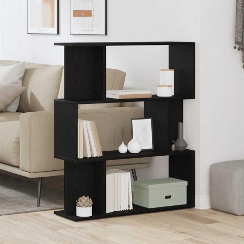 Bogreol 80×24×96 cm i konstrueret træ - sort eg