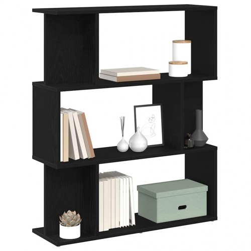 Bogreol 80×24×96 cm i konstrueret træ - sort eg