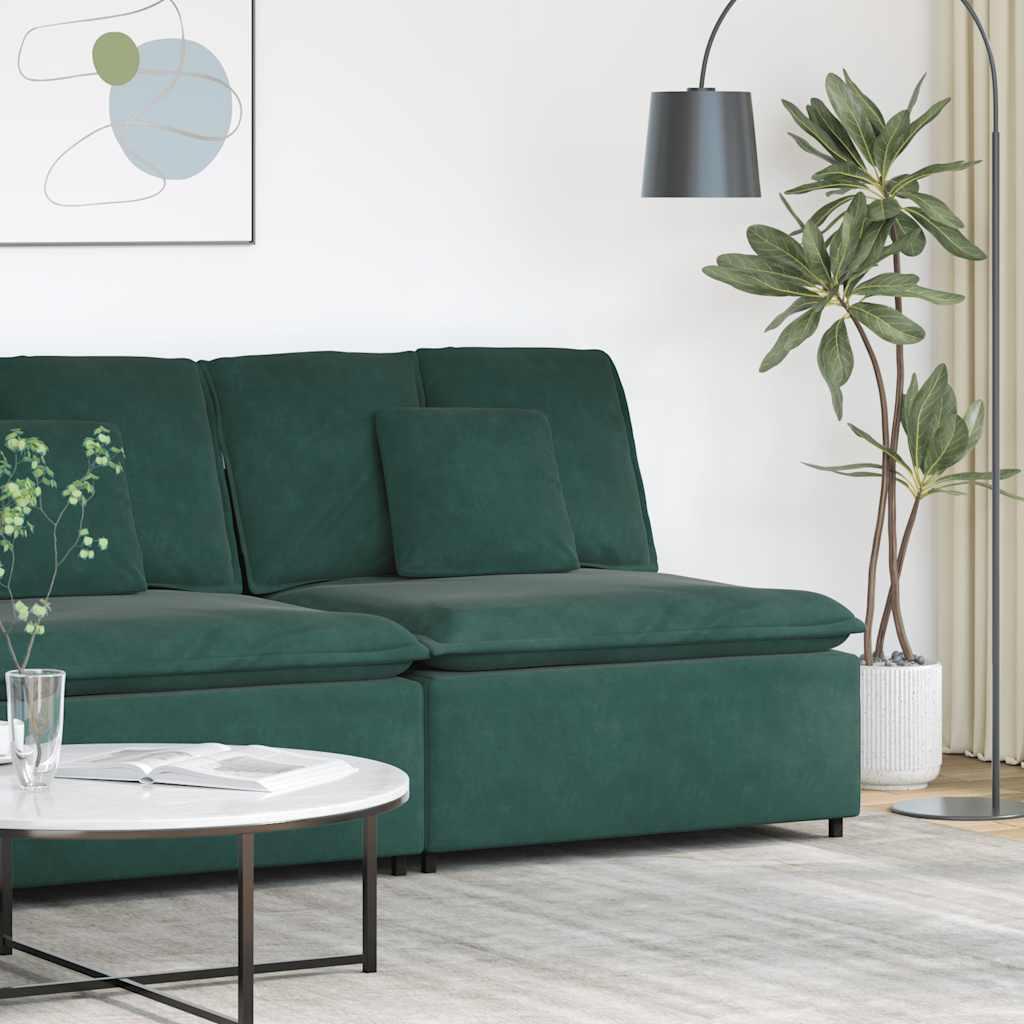 Modulopbygget sofacentermodul med hynder 100 cm mørkegrøn