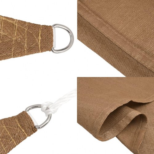Solsejl trekant 3×3×4,2 m - HDPE 160 g/m², gråbrun