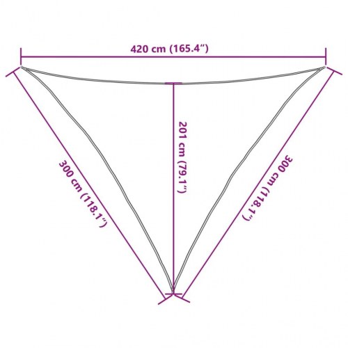 Solsejl trekant 3×3×4,2 m - HDPE 160 g/m², gråbrun
