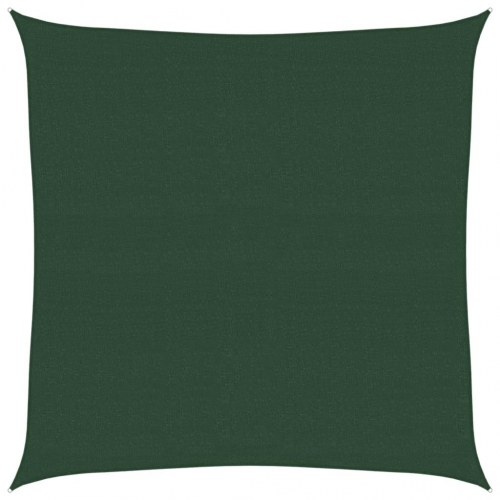 Solsejl 6 x 6 m 160 g/m² HDPE mørkegrøn