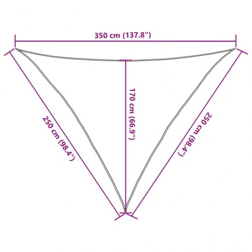 Solsejl HDPE 160 g/m² - trekant 2,5×2,5×3,5 m, gråbrun