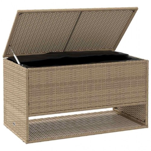 Udendørs hyndeboks 100x55x55,5 cm polyrattan beige